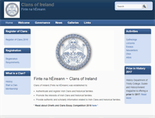 Tablet Screenshot of clansofireland.ie